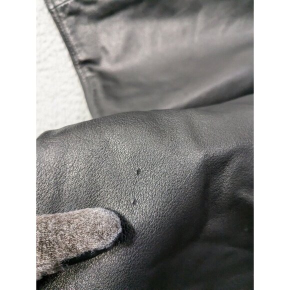 Gap Leather Pants Mens 34 Button Fly Retro Y2K Vintage Style Rock Biker Black - Picture 9 of 16